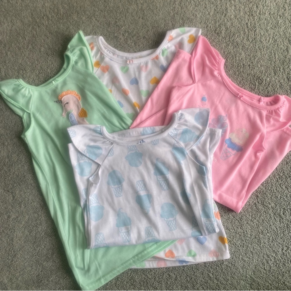 4 2T-3T Short Sleeved Summer Carter’s Nightgowns